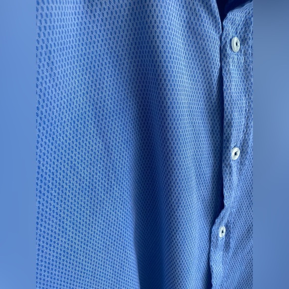 English Laundry Men’s Blue Dot Dress Shirt Neck 20 36/37T Button Down Formal EUC - Picture 2 of 7